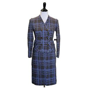 Vintage Hummer Skirt Suit Plaid Wool Made in Austria